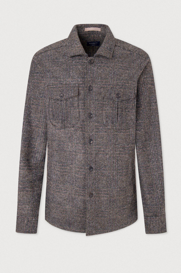 Hackett London Kariertes Overshirt in Braun