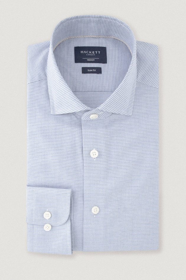 Hackett London Slim Fit Hemd in Blau gemustert