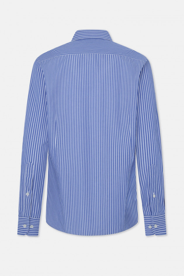Hackett London Gestreiftes Hemd aus Baumwolle in Blau/Weiß