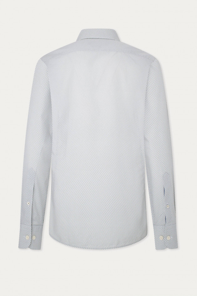 Hackett London Baumwollhemd mit Print Weiß/Grün