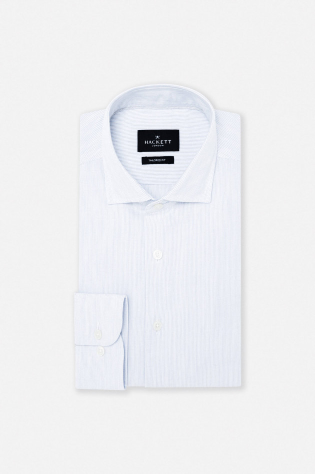 Hackett London Hemd aus Baumwolle mit Streifen in Blau/Weiß