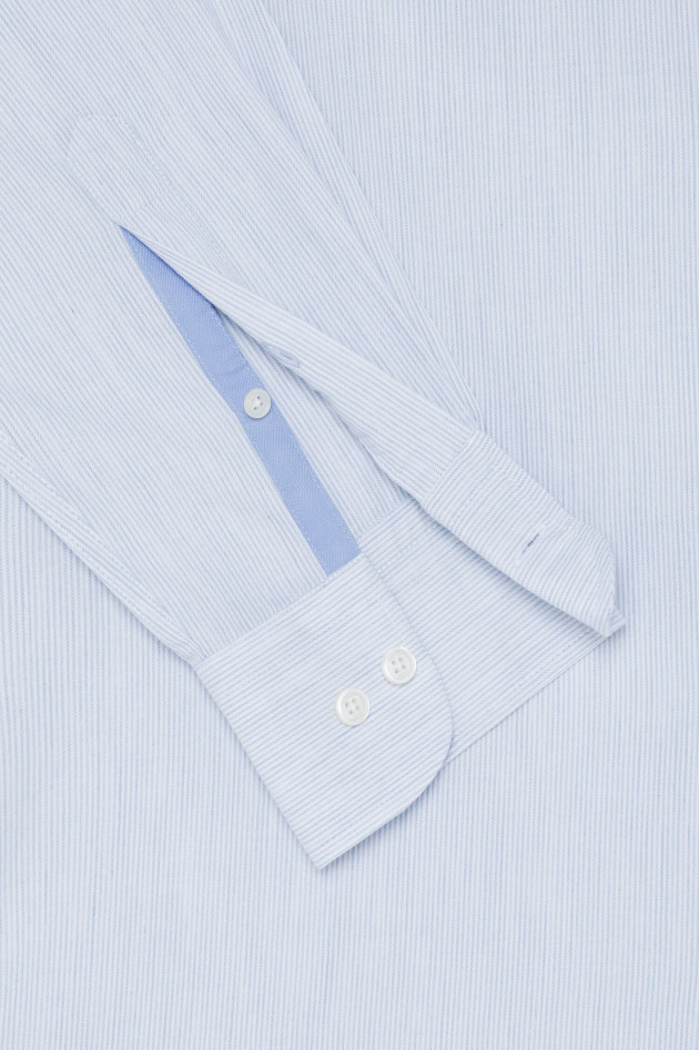 Hackett London Hemd aus Baumwolle mit Streifen in Blau/Weiß