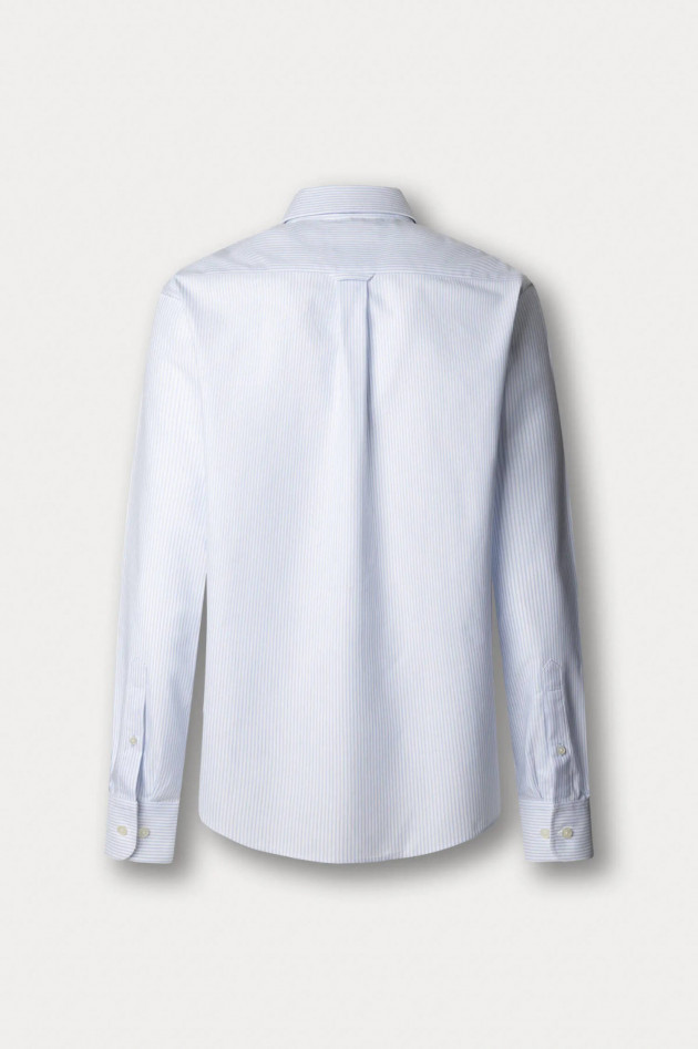 Hackett London Gestreiftes Button-Down-Hemd in Hellblau/Weiß