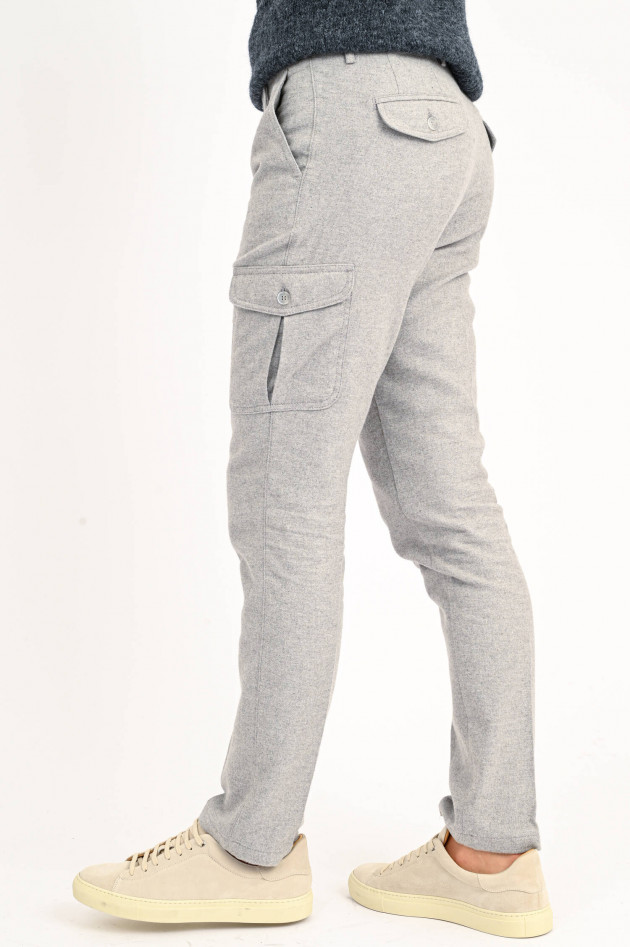 Hackett London Cargo-Hose aus Flanell in Grau meliert