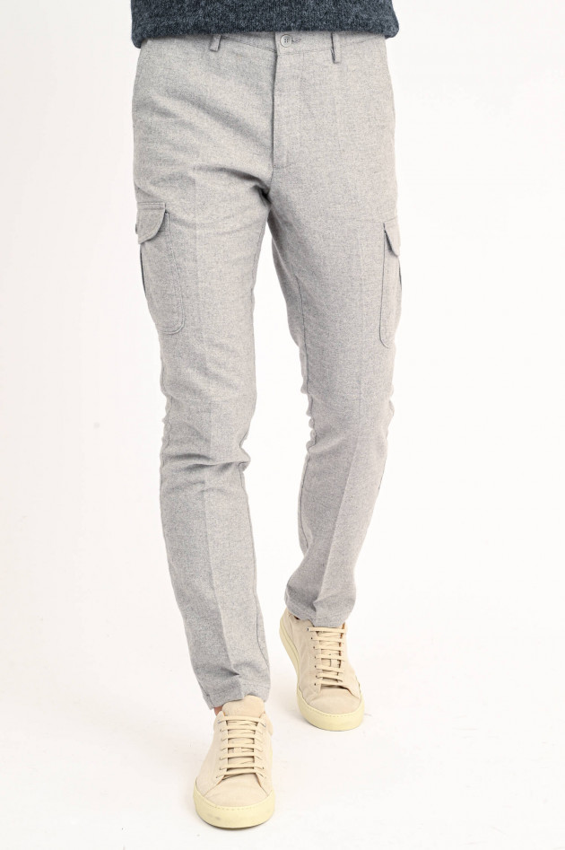 Hackett London Cargo-Hose aus Flanell in Grau meliert