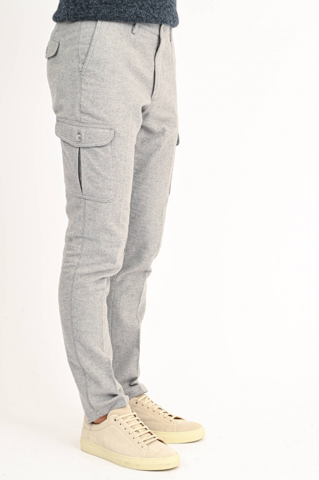 Hackett London Cargo-Hose aus Flanell in Grau meliert