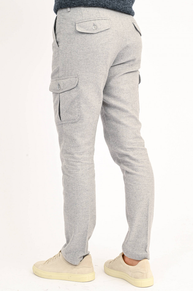 Hackett London Cargo-Hose aus Flanell in Grau meliert