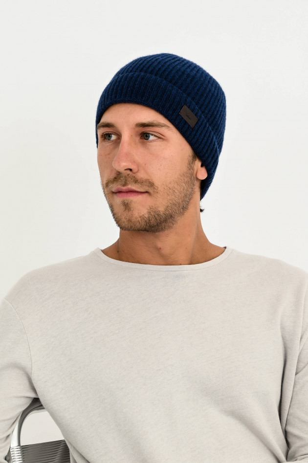 Hackett London Kaschmir Beanie in Navy