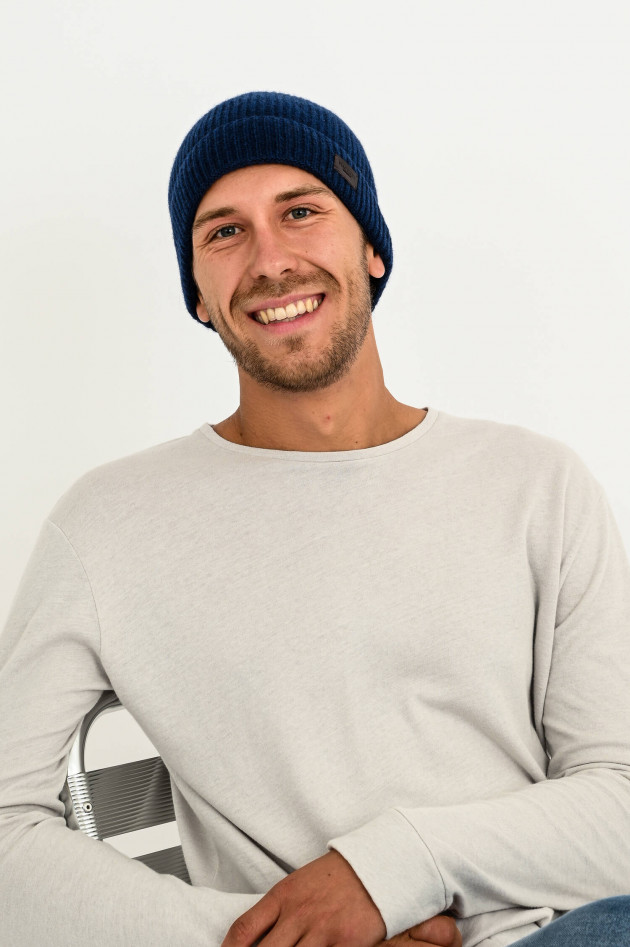 Hackett London Kaschmir Beanie in Navy