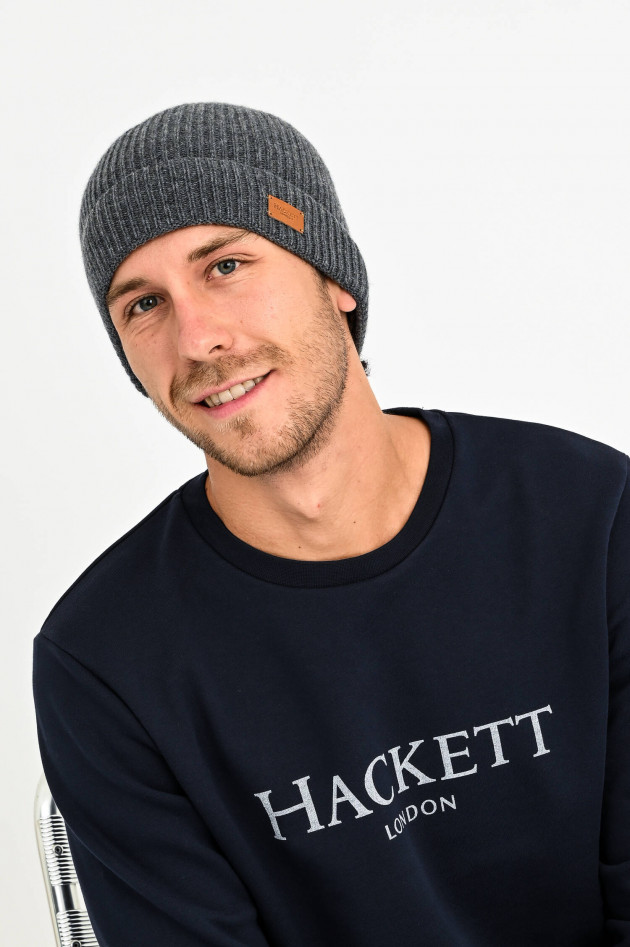 Hackett London Kaschmir Beanie in Grau