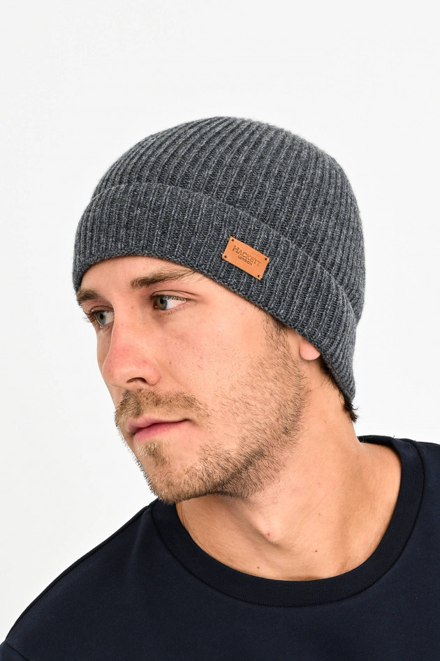 Hackett London Kaschmir Beanie in Grau