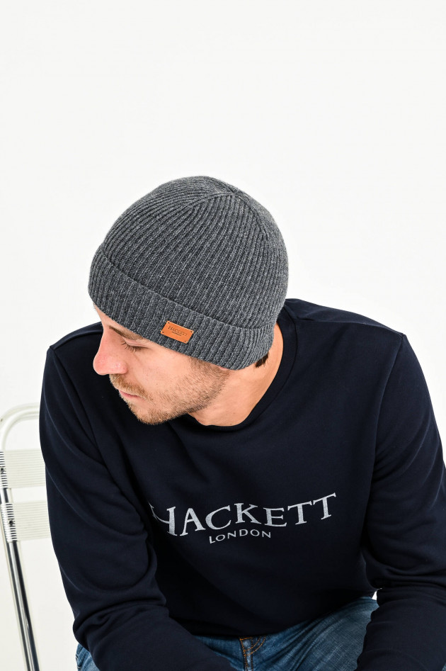 Hackett London Kaschmir Beanie in Grau