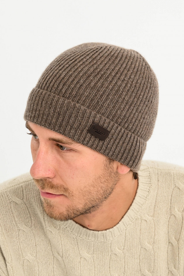 Hackett London Kaschmir Beanie in Taupe