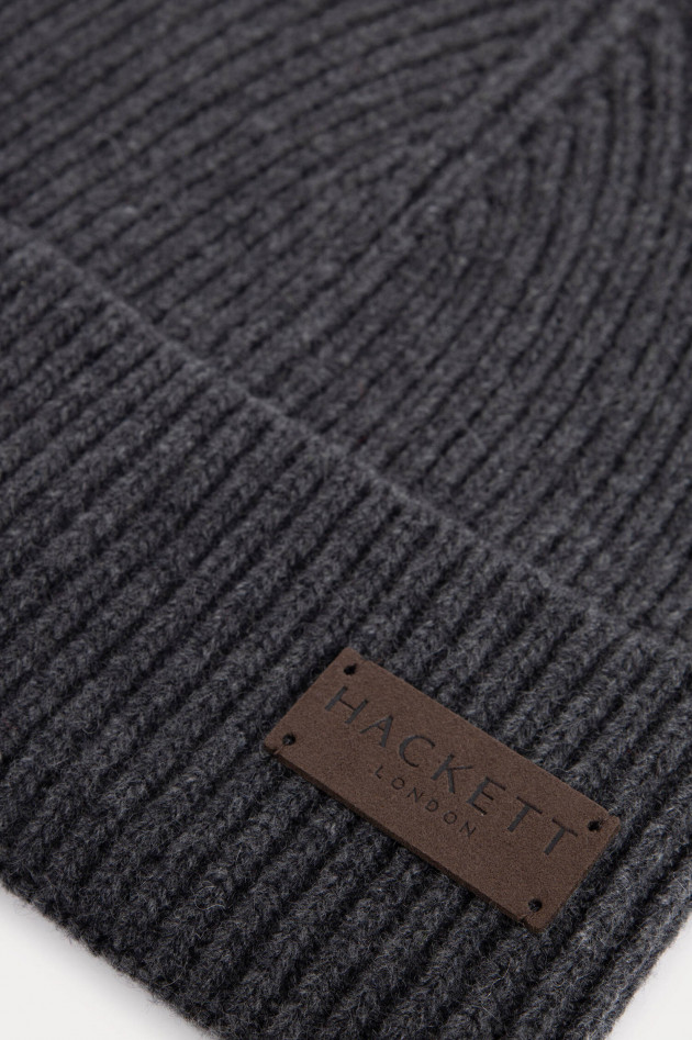 Hackett London Cashmix Mütze in Dunkelgrau