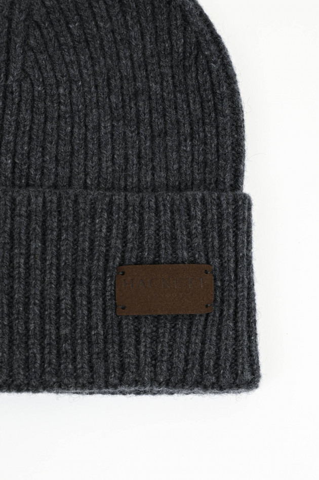 Hackett London Cashmere-Mütze in Dunkelgrau
