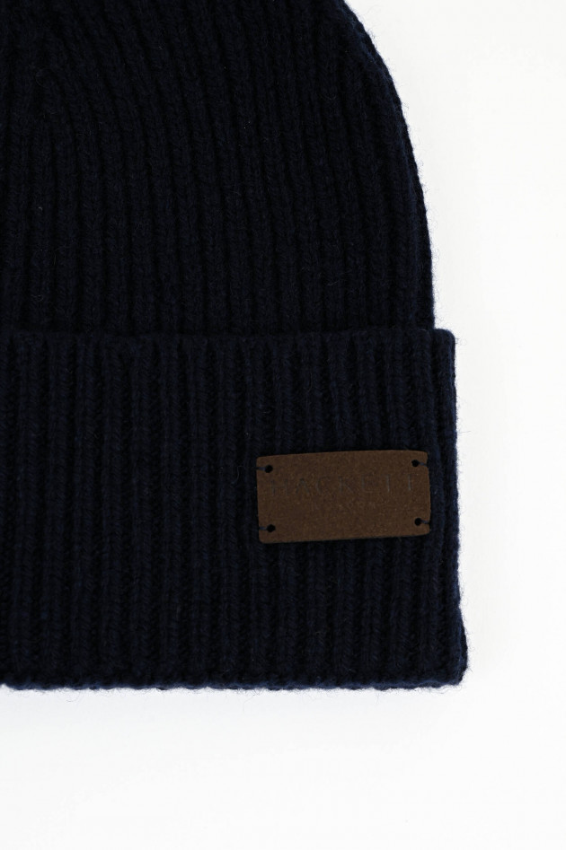 Hackett London Cashmere-Mütze in Navy