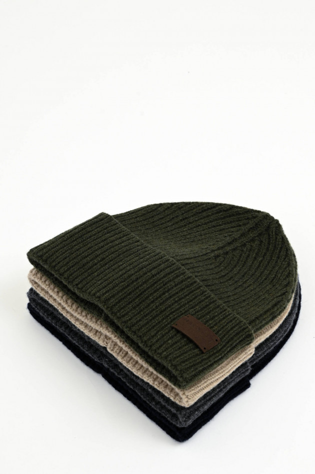 Hackett London Cashmere-Mütze in Oliv
