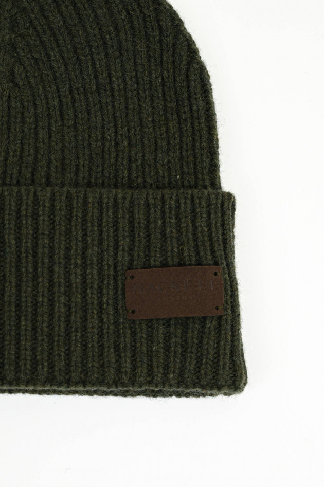 Hackett London Cashmere-Mütze in Oliv