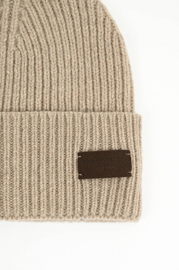 Hackett London Cashmere-Mütze in Beige