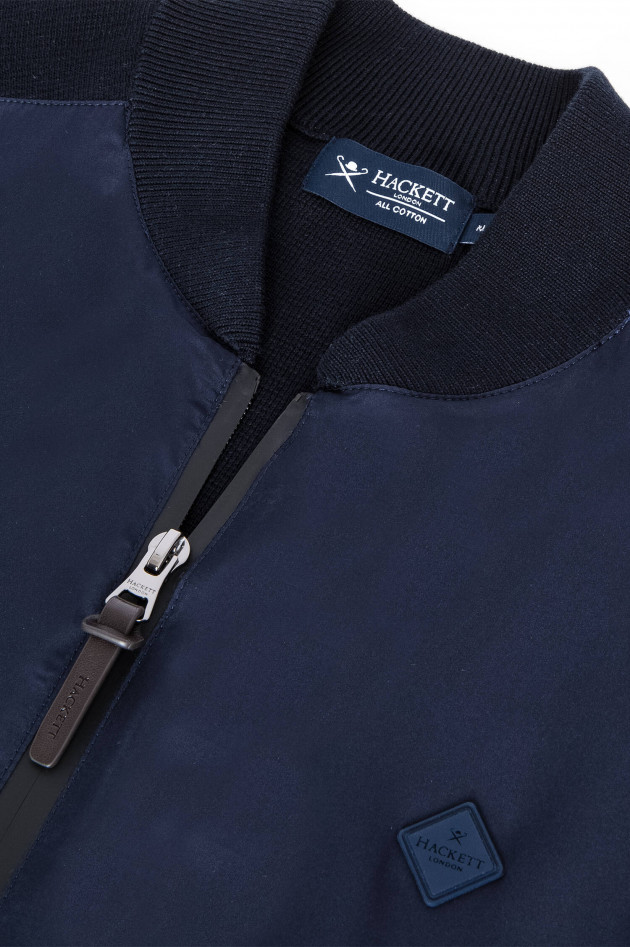 Hackett London Jacke aus Material-Mix in Navy