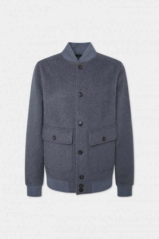 Hackett London Bomberjacke aus Woll-Mix in Grau