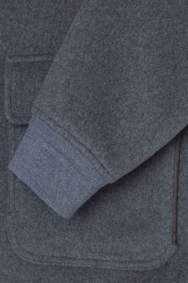 Hackett London Bomberjacke aus Woll-Mix in Grau