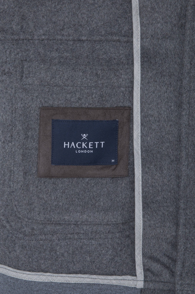 Hackett London Bomberjacke aus Woll-Mix in Grau