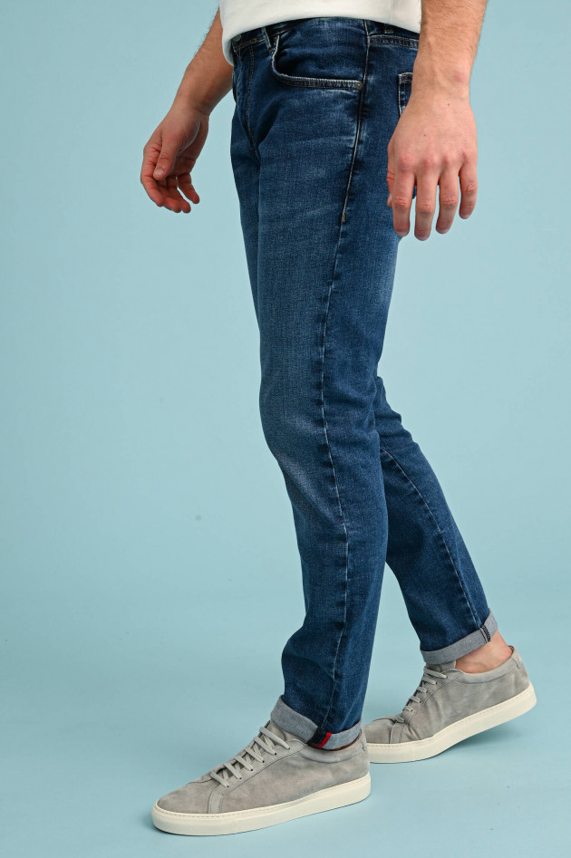 Hackett London Jeans mit Umschlag in Dunkelblau