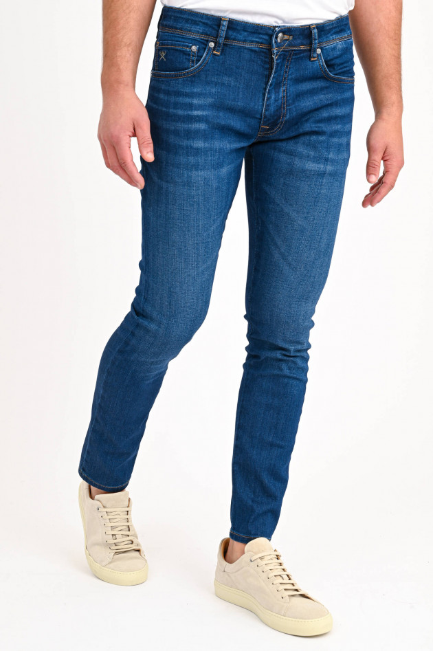 Hackett London Stretch-Jeans aus Baumwoll-Mix in Dunkelblau