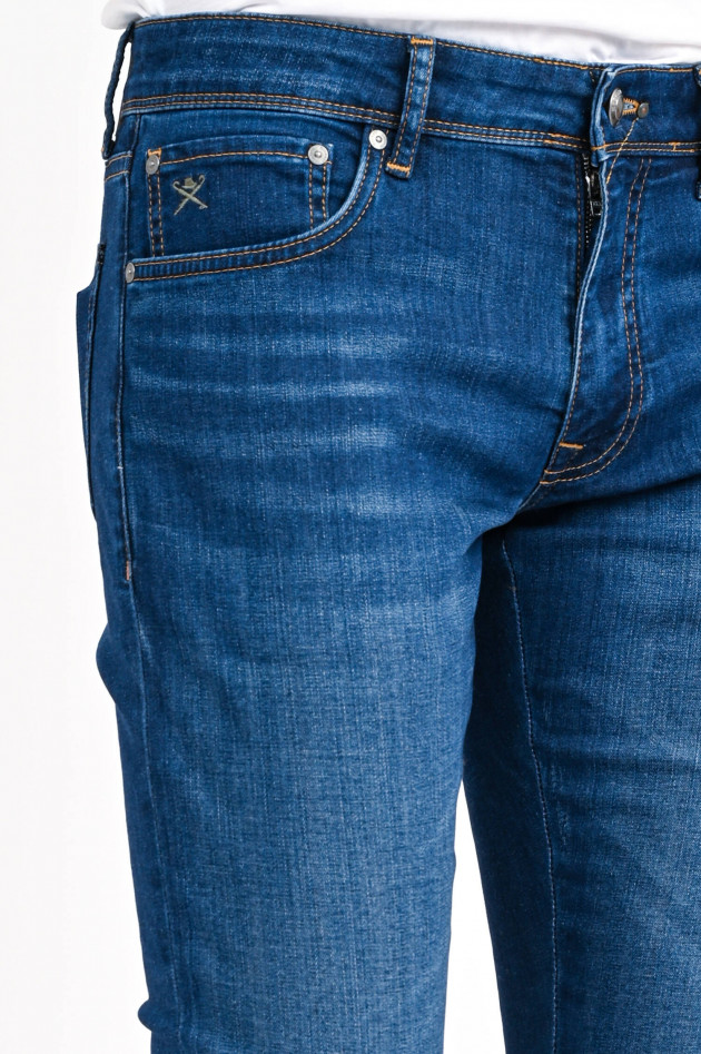 Hackett London Stretch-Jeans aus Baumwoll-Mix in Dunkelblau