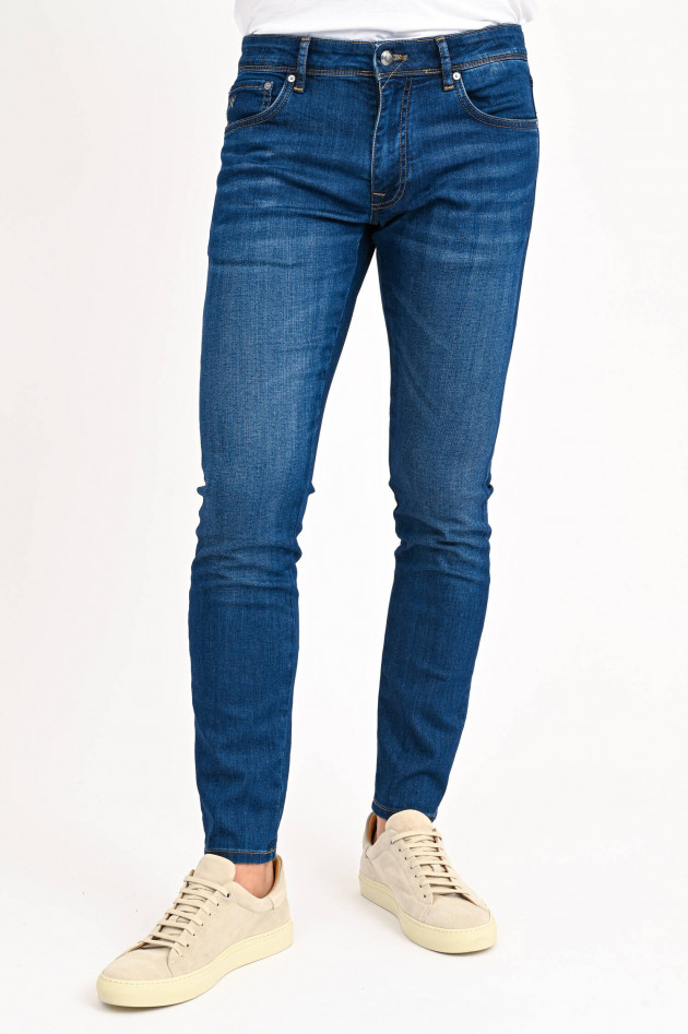 Hackett London Stretch-Jeans aus Baumwoll-Mix in Dunkelblau