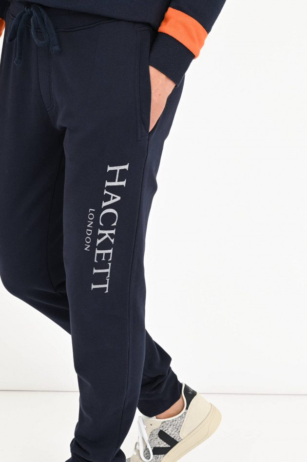 Hackett London Sweatpants mit Label-Schriftzug in Navy