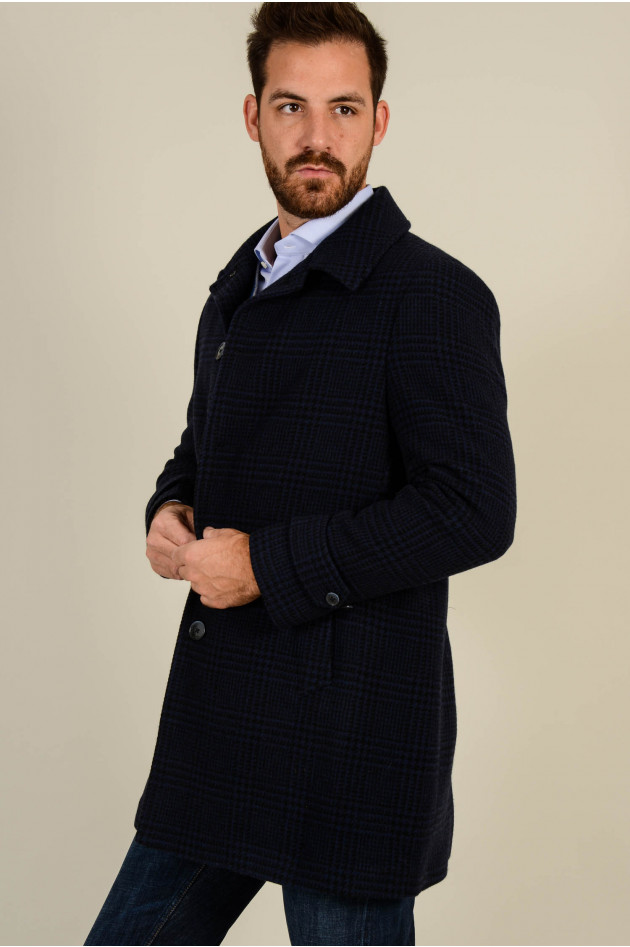 Hackett London Jersey - Mantel in Blau gemustert