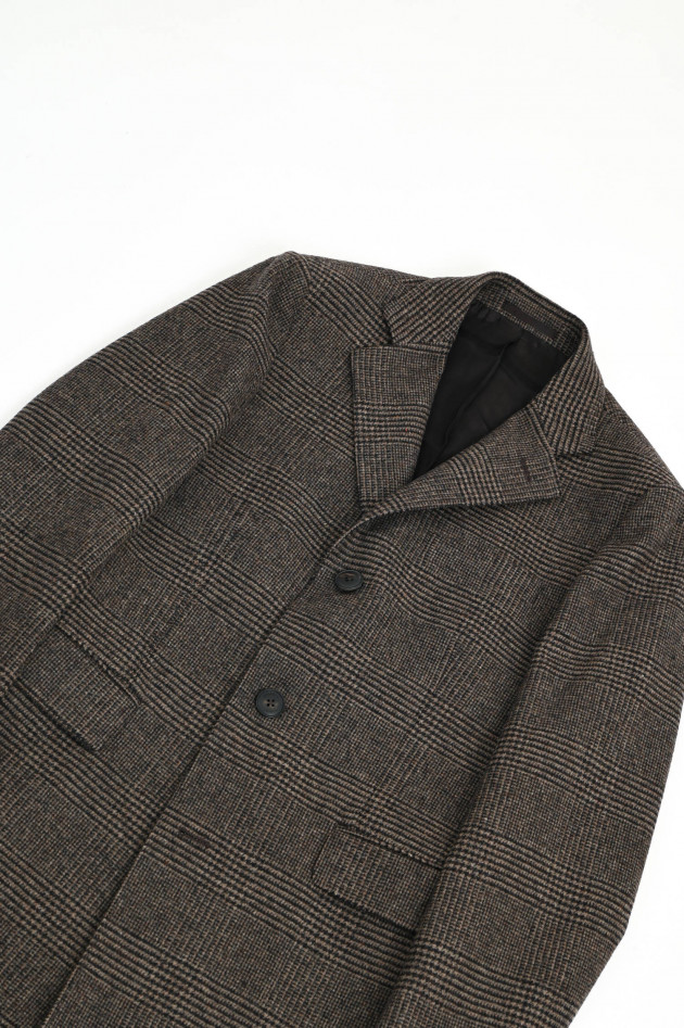 Hackett London Woll-Mix Mantel in Braun kariert
