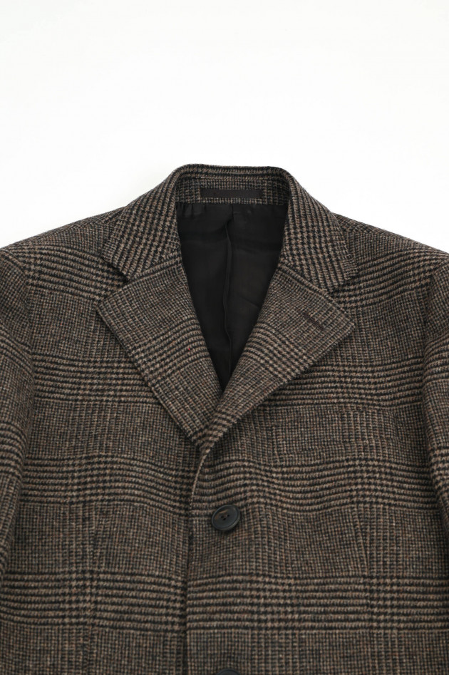 Hackett London Woll-Mix Mantel in Braun kariert