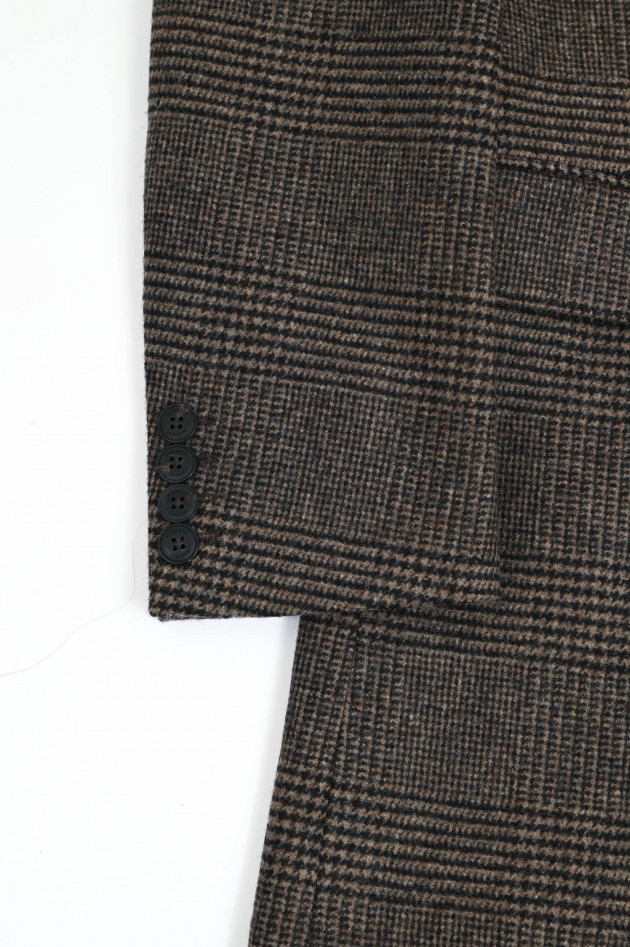 Hackett London Woll-Mix Mantel in Braun kariert