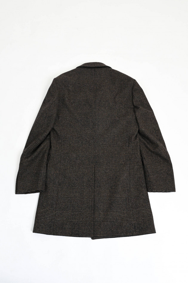 Hackett London Woll-Mix Mantel in Braun kariert
