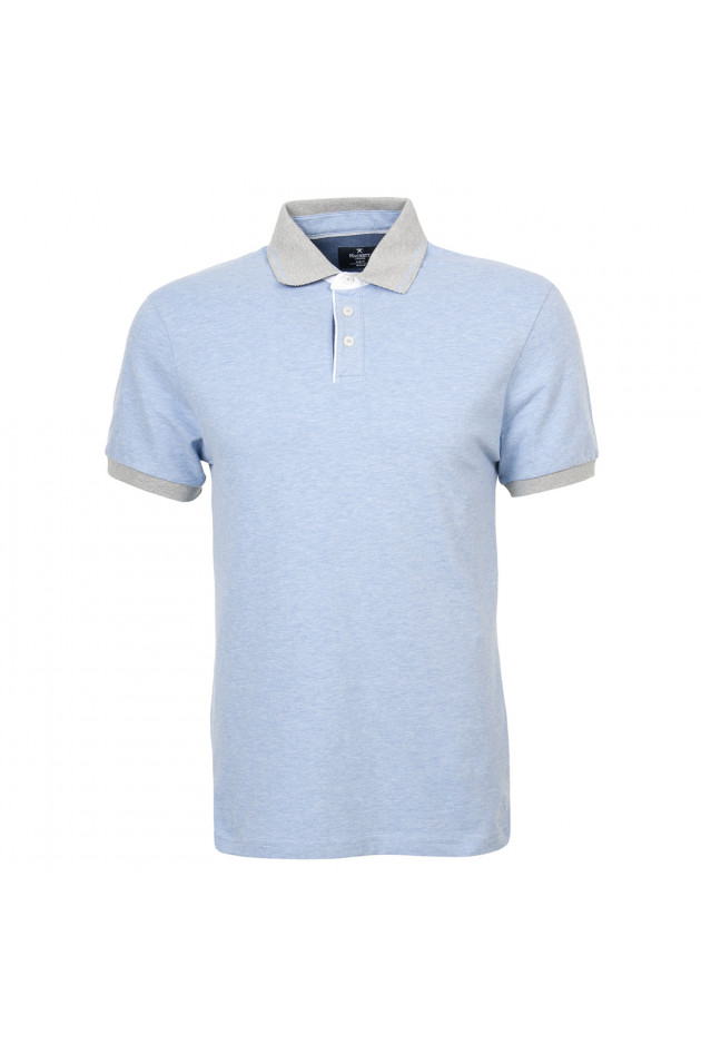 Hackett London Poloshirt in Hellblau/Grau