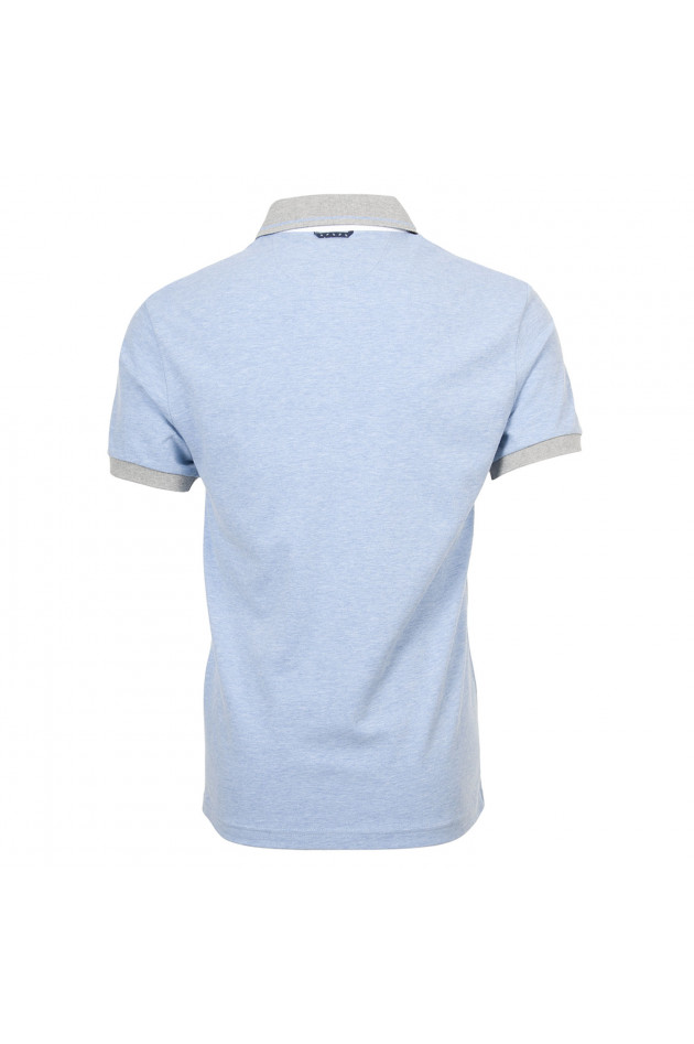 Hackett London Poloshirt in Hellblau/Grau