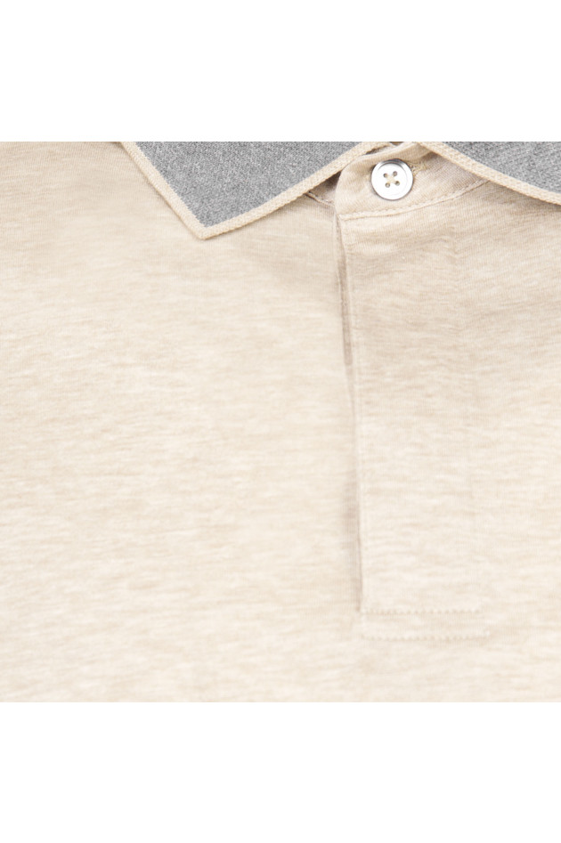 Hackett London Poloshirt in Beige/Grau