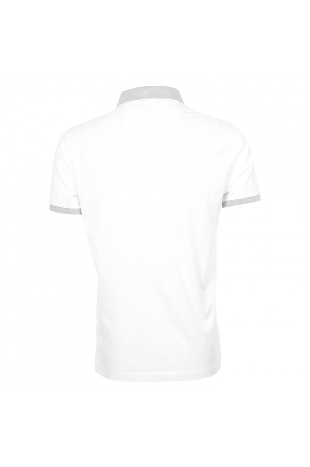 Hackett London Poloshirt in Weiß/Grau