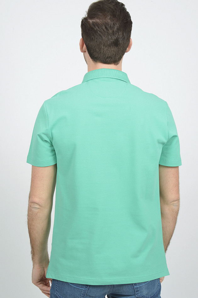 Hackett London Poloshirt mit gemustertem Innenkragen in Grün