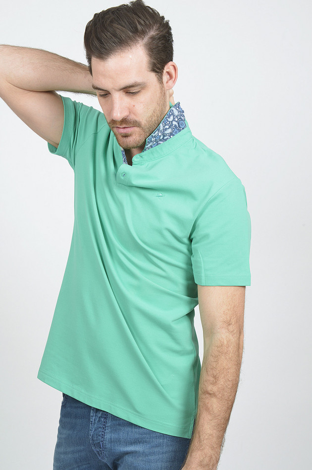 Hackett London Poloshirt mit gemustertem Innenkragen in Grün