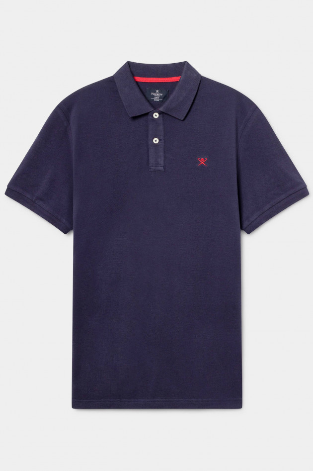 Hackett London Poloshirt mit gesticktem Logo in Navy