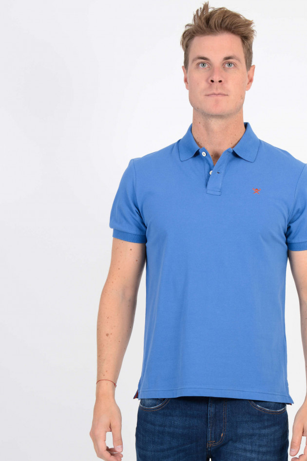 Hackett London Poloshirt in Mittelblau