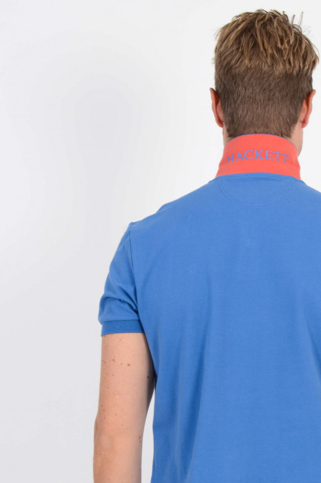 Hackett London Poloshirt in Mittelblau