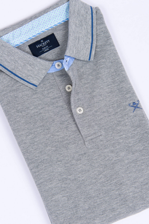 Hackett London Poloshirt mit Kontraststreifen in Grau