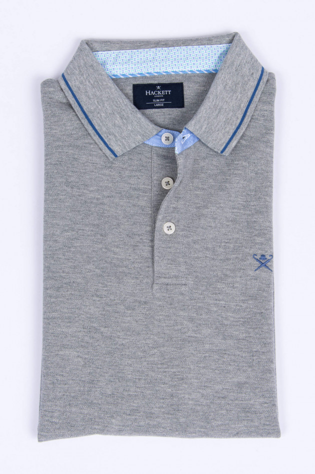 Hackett London Poloshirt mit Kontraststreifen in Grau