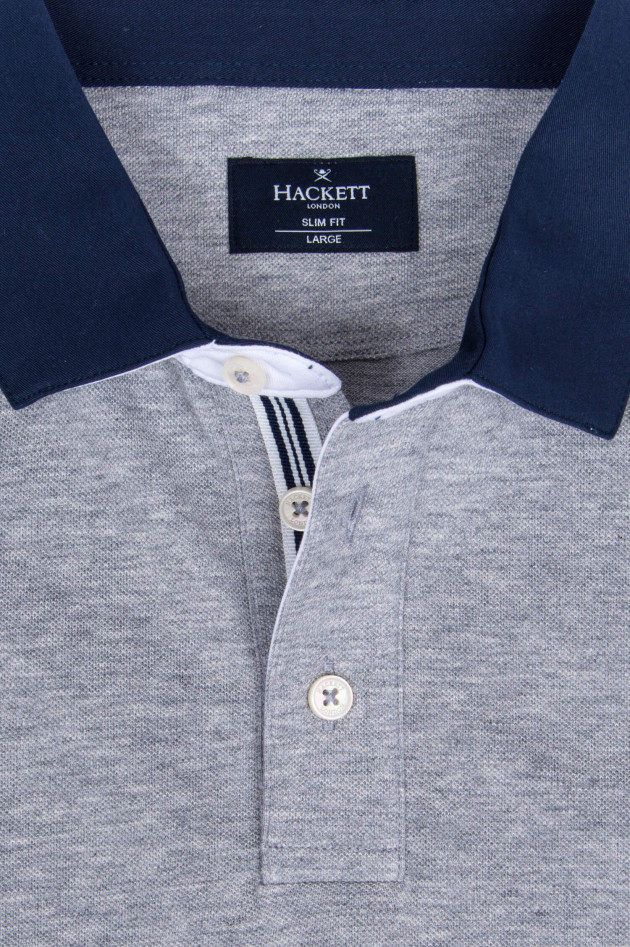 Hackett London Poloshirt RIVIERA in Grau meliert