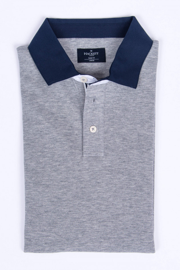 Hackett London Poloshirt RIVIERA in Grau meliert